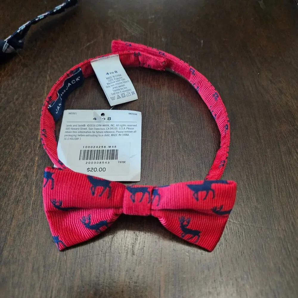 Janie and Jack‎ Boys Dress Ties Lot of 3 Size 4–8 Formal Bow Tie Necktie Preppy